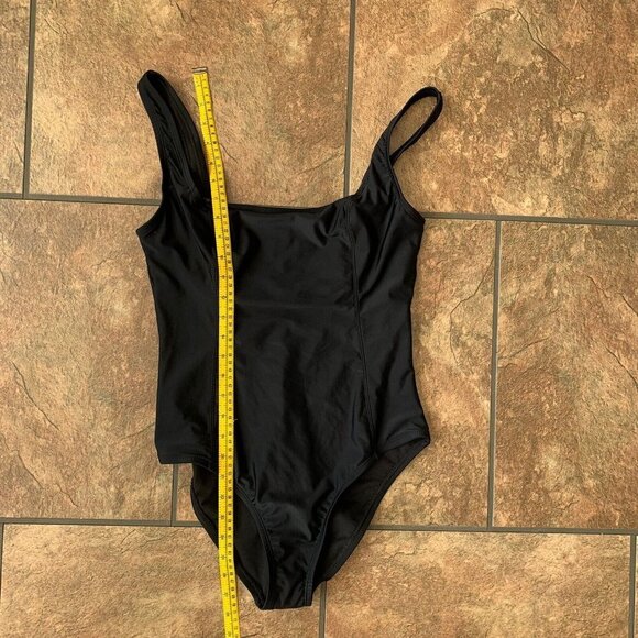Mynah Swimsuit Medium Black One Piece Square Neck Nylon Spandex - Picture 9 of 12